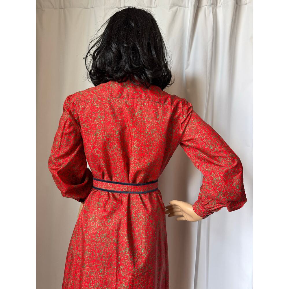Vintage Schrader Sport New York red Mandarin collar belted dress medium - Picture 16 of 16
